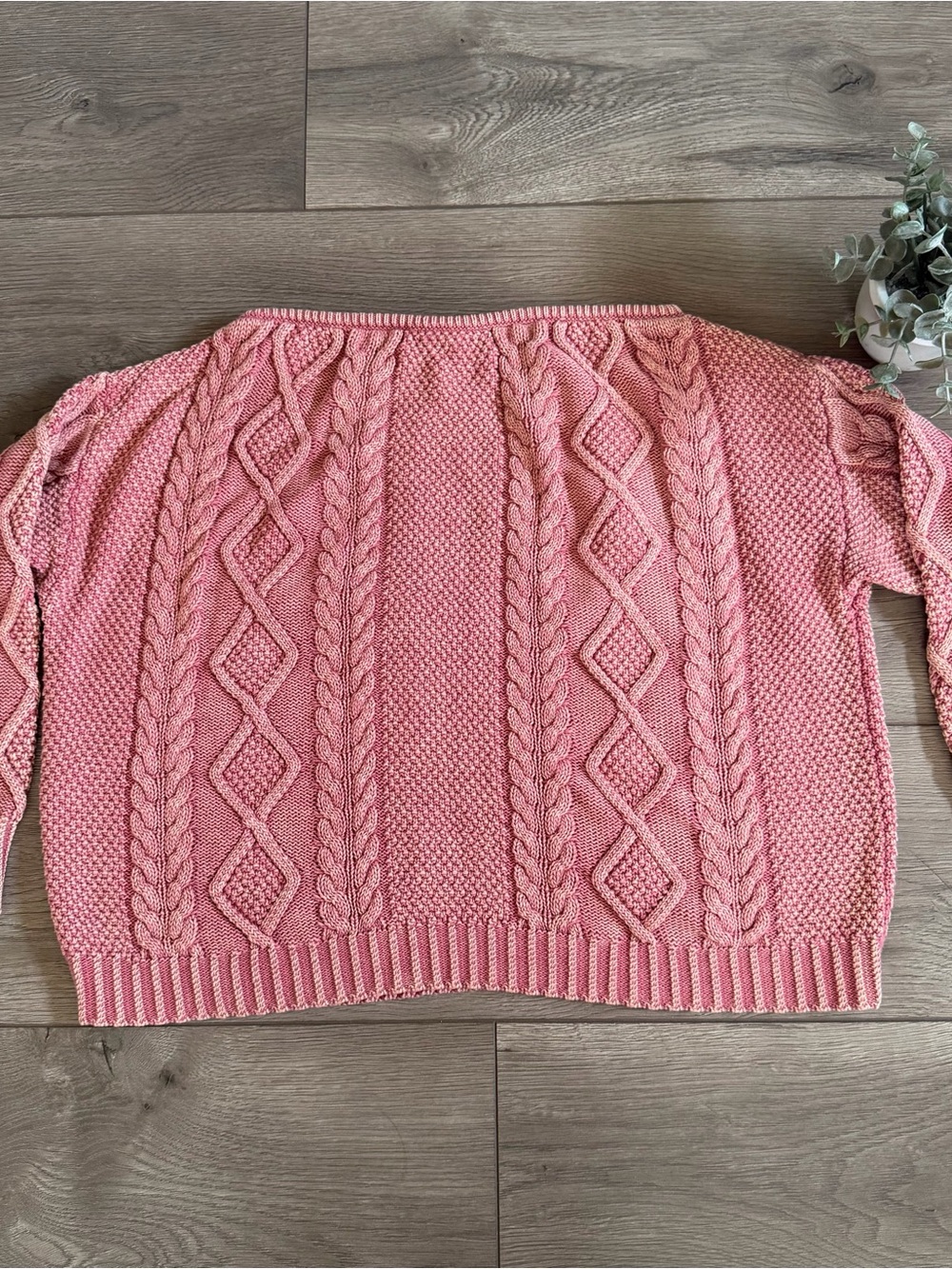 CALLAHAN Revolve Women's Pink Cable Knit Sweater - Boatneck - Size XS - Picture 8 of 9